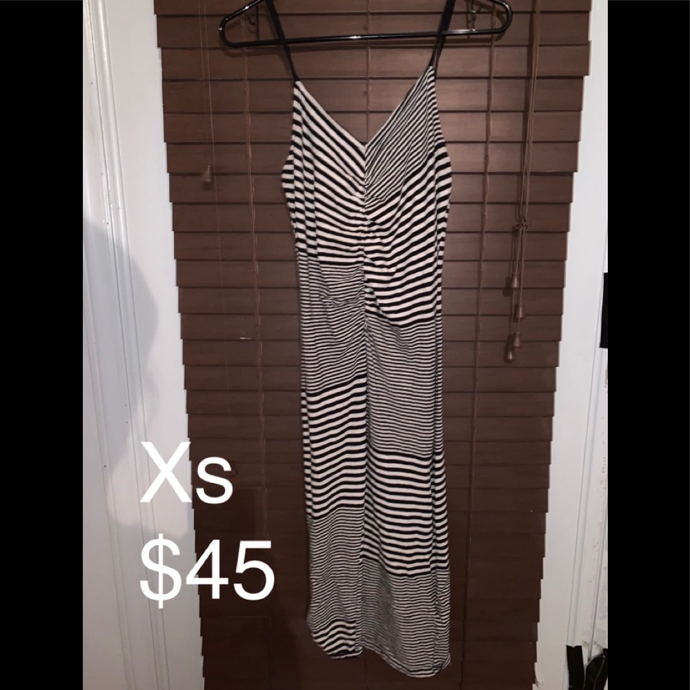 Striped fitted midi dress